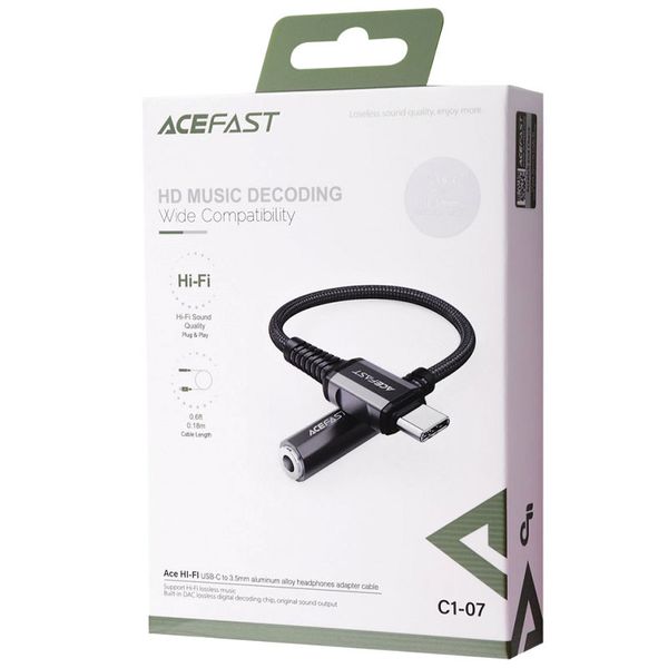 Переходник Acefast C1-07 USB-C to 3.5mm aluminum alloy 65921 фото