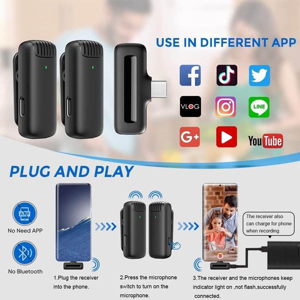 Уценка Микрофон петличный для телефона J13 Bluetooth 3in1 USB-C 72830 фото