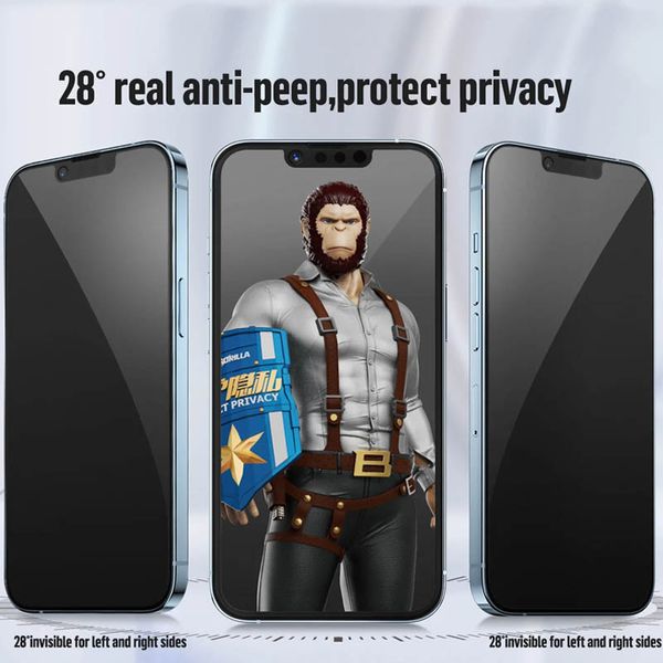 Защитное 2.5D стекло Blueo Full Cover Anti-Peep для Apple iPhone 16 Pro (6.3") 73131 фото