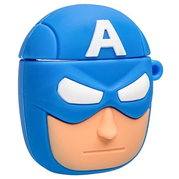 Силиконовый футляр Marvel & DC series для наушников AirPods 1/2 + карабин 36242 фото