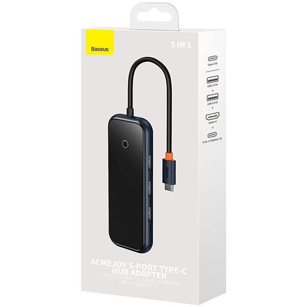 Перехідник Baseus Hub AcmeJoy 5-Port Type-C (HDMI*1+USB3.0*2+USB2.0*1+Type-C PD&Data*1) (WKJZ) 63728 фото