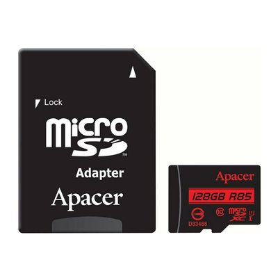 Карта пам'яті Apacer microSDXC (UHS-1) 128Gb class 10 R85MB/s + SD adapter 72701 фото