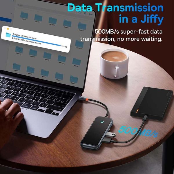 Переходник Baseus Hub AcmeJoy 7-Port Type-C (HDMI*1+USB3.0*2+USB2.0*1+Type-C PD&Data*1+SD/TF) (WKJZ) 63729 фото