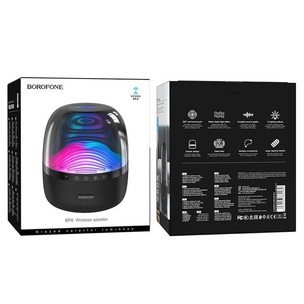 Bluetooth Колонка Borofone BP8 Glazed colorful luminous 57075 фото