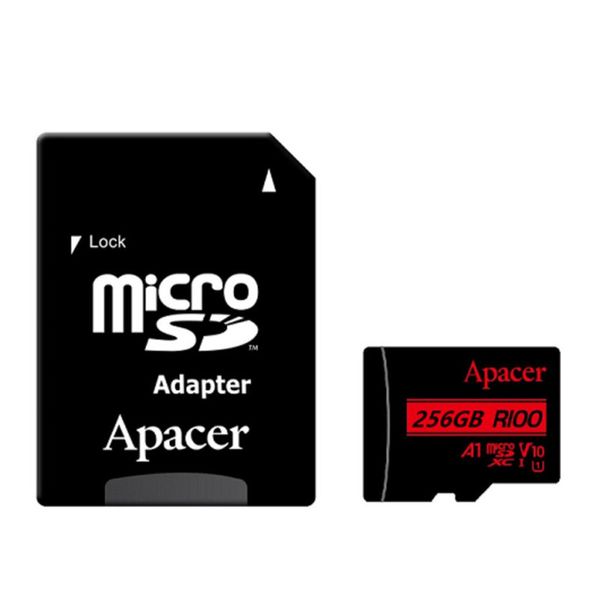 Карта памяти Apacer microSDXC (UHS-1) 256Gb class 10 V10 A1 R100MB/s + SD adapter 72702 фото