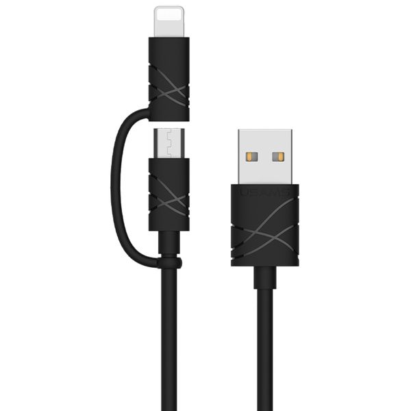 Дата кабель Usams US-SJ077 2in1 U-Gee USB to Micro USB + Lightning (1m) 36162 фото