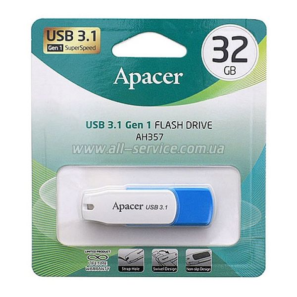 Флеш накопичувач Apacer USB 3.2 AH357 32GB 72709 фото