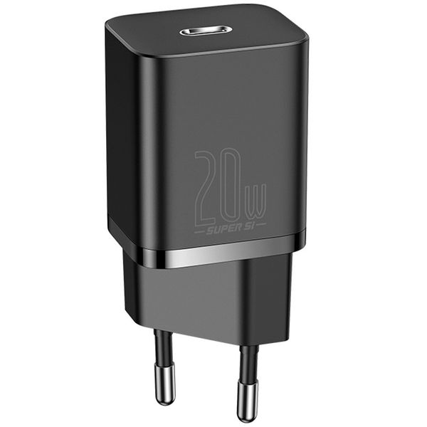 СЗУ Baseus Super Si Quick Charger 1C 20W + кабель Type-C to Lightning (TZCCSUP-B) 48652 фото