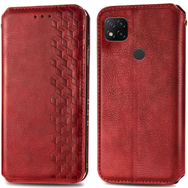 Кожаный чехол книжка GETMAN Cubic (PU) для Xiaomi Redmi 9C 38008 фото