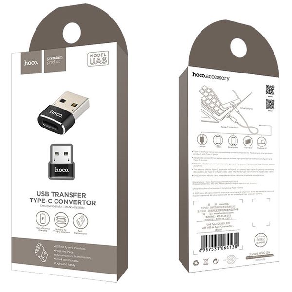 Перехідник Hoco UA6 OTG USB to Type-C 22740 фото