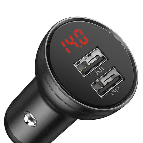 АЗУ Baseus Digital Display Dual USB 4.8A Car Charger 24W (CCBX) 38717 фото