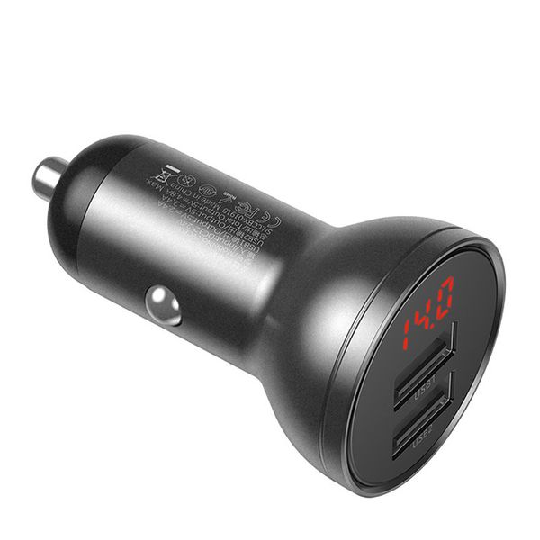 АЗП Baseus Digital Display Dual USB 4.8A Car Charger 24W (CCBX) 38717 фото