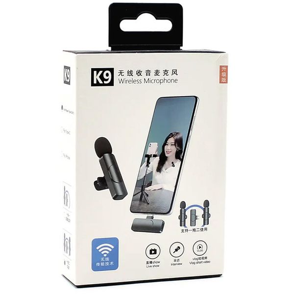 Уценка Микрофон петличный для телефона K9 Bluetooth 3in1 Lightning 71003 фото