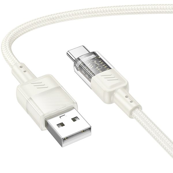 Дата кабель Hoco U129 Spirit Transparent USB to Type-C 3A (1.2m) 71082 фото