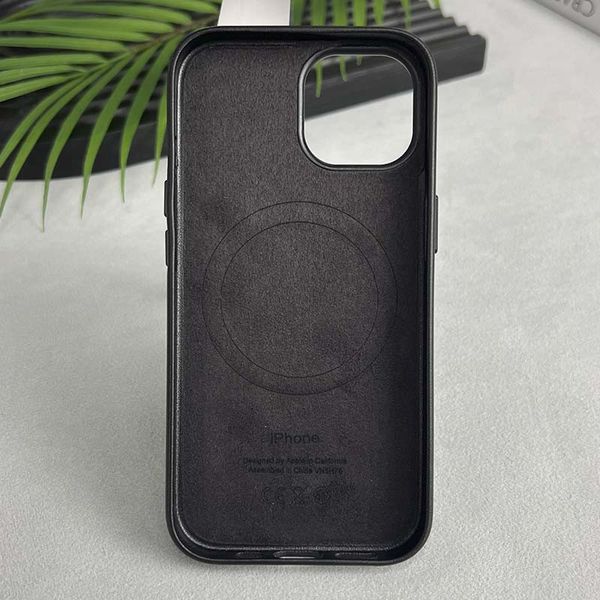 Шкіряний чохол Leather Case (AAA) with MagSafe and Animation для Apple iPhone 15 Pro (6.1") 65730 фото