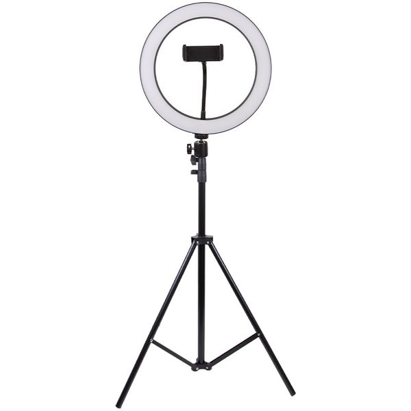 Кольцевая светодиодная LED лампа Flat Ring 10" + tripod 2.1m 65939 фото