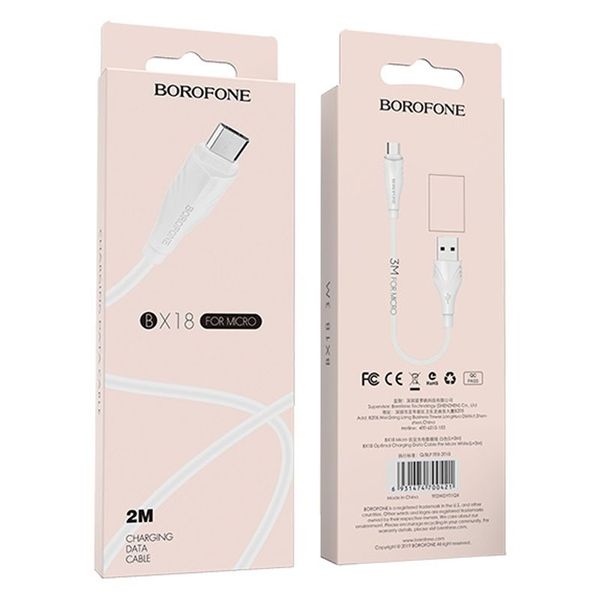 Дата кабель Borofone BX18 Optimal USB to MicroUSB (2m) 56879 фото