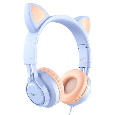 Уцінка Накладні навушники Hoco W36 Cat ear (3.5mm/1.2m) 57340 фото