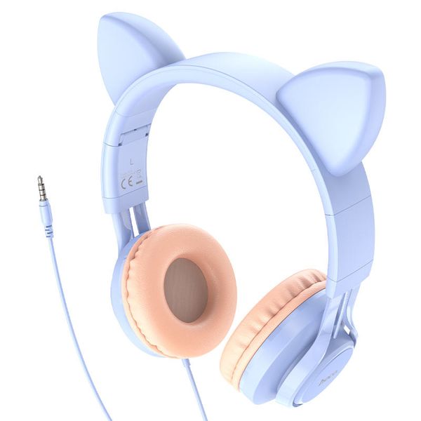 Уцінка Накладні навушники Hoco W36 Cat ear (3.5mm/1.2m) 57340 фото