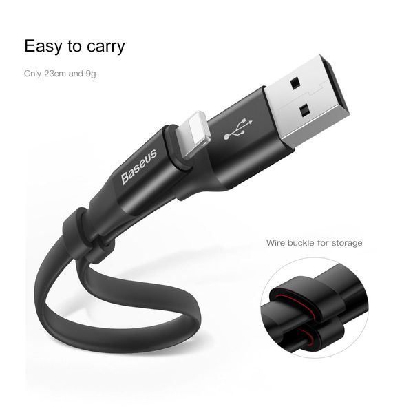 Дата кабель Baseus Nimble Portable USB to Lightning (23см) (CALMBJ-B01) 23861 фото