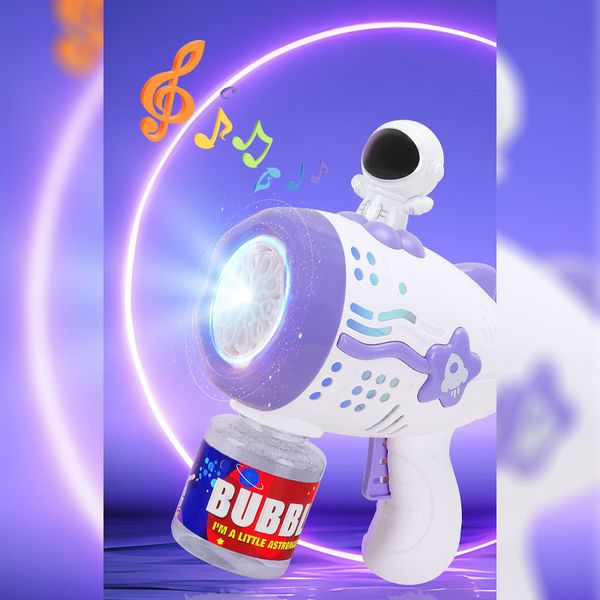 Пістолет з мильними бульбашками Astronaut Bubble Gun Music+50ml bottle (4хАА не входят в комплект) 70619 фото