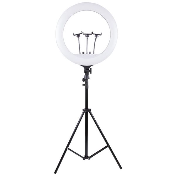 Кільцева світлодіодна LED лампа Arc Ring Remote control 18" + tripod 2.1m 65946 фото