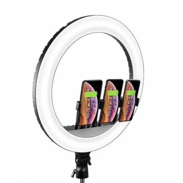 Кільцева світлодіодна LED лампа Arc Ring Remote control 18" + tripod 2.1m 65946 фото