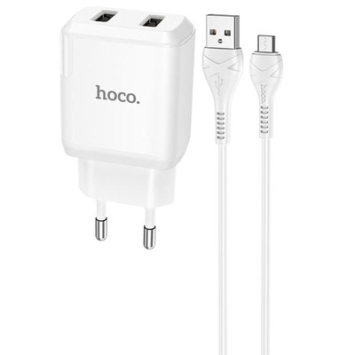 СЗУ HOCO N7 (2USB/2,1A) + USB - MicroUSB 49073 фото