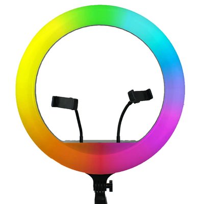 Кільцева світлодіодна LED лампа RGB Arc Ring 10" + tripod 2.1m 65944 фото