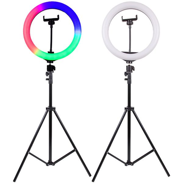 Кольцевая светодиодная LED лампа RGB Arc Ring 10" + tripod 2.1m 65944 фото