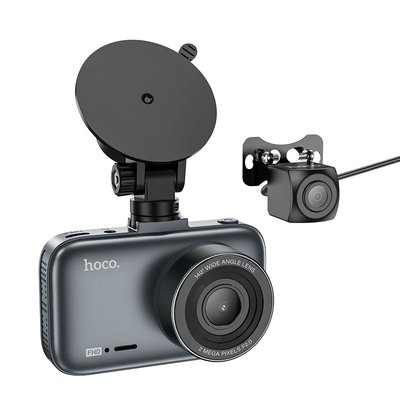 Відеореєстратор Hoco DV6 Driving recorder with 3-inch display (with rear camera) 69156 фото