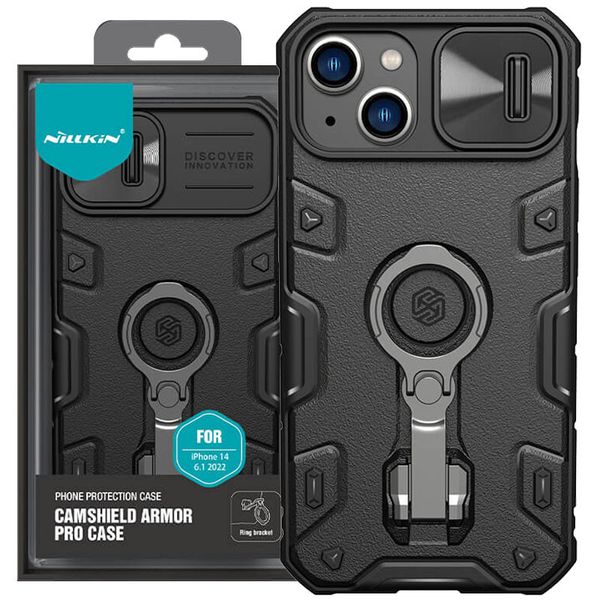 TPU+PC чехол Nillkin CamShield Armor Pro no logo (шторка на камеру) для Apple iPhone 14 / 13 (6.1") 56009 фото