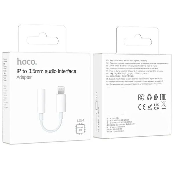 Переходник Hoco LS34 Lightning to 3.5mm AUX 66599 фото