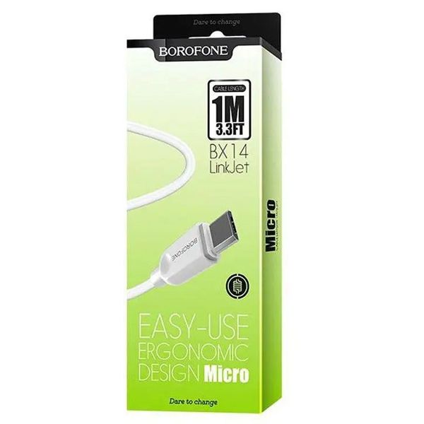 Дата кабель Borofone BX14 USB to MicroUSB (1m) 60116 фото