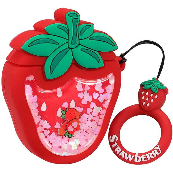 Силиконовый футляр Fruits series with Sparkles & Water для наушников AirPods 1/2 + кольцо 31932 фото