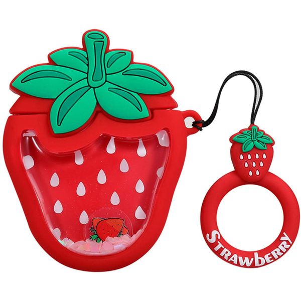 Силиконовый футляр Fruits series with Sparkles & Water для наушников AirPods 1/2 + кольцо 31932 фото