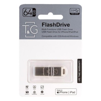 Флеш-драйв T&G 008 Metal series USB 3.0 - Lightning 64GB 53320 фото