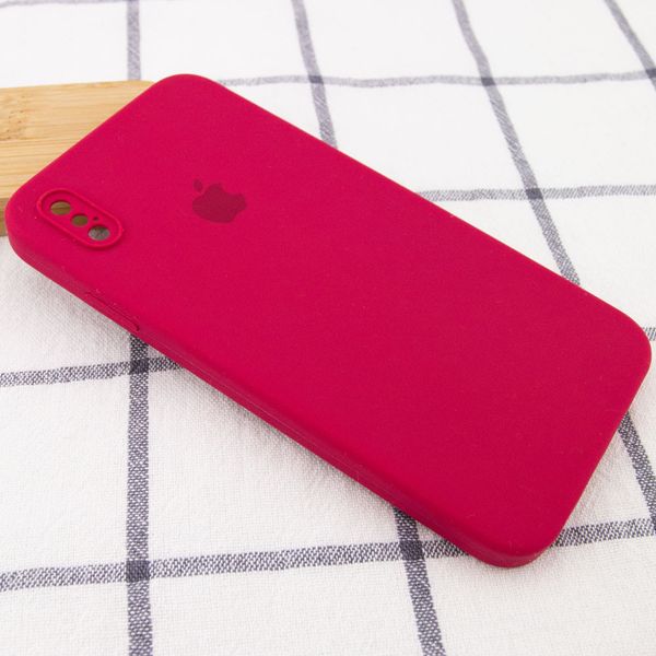 Чехол Silicone Case Square Full Camera Protective (AA) для Apple iPhone XS / X (5.8") 40231 фото