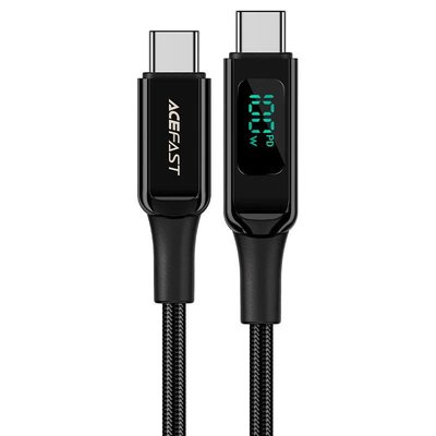 Дата кабель Acefast C6-03 USB-C to USB-C 100W zinc alloy digital display braided (2m) 65909 фото