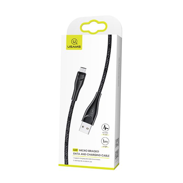 Дата кабель Usams US-SJ393 U41 Micro Braided Data and Charging Cable 1m 34458 фото