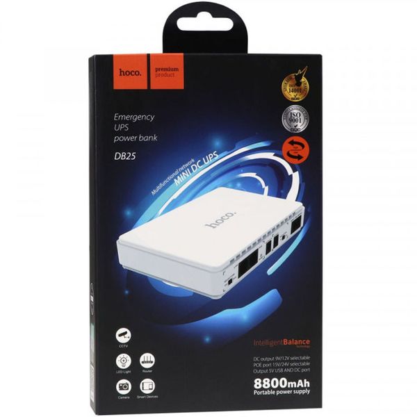 Джерело безперебійного живлення Hoco DB25 Smart Mini UPS для роутерів 5V/9V/12V 8800 mAh 65822 фото