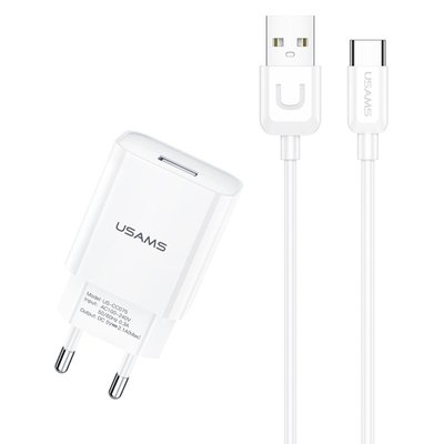 СЗУ USAMS T21 Charger kit - T18 single USB + Uturn Type-C cable 49240 фото