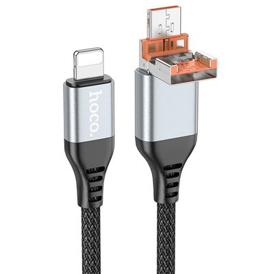 Дата кабель Hoco U128 Viking 2in1 USB/Type-C to Lightning (1m) 67569 фото