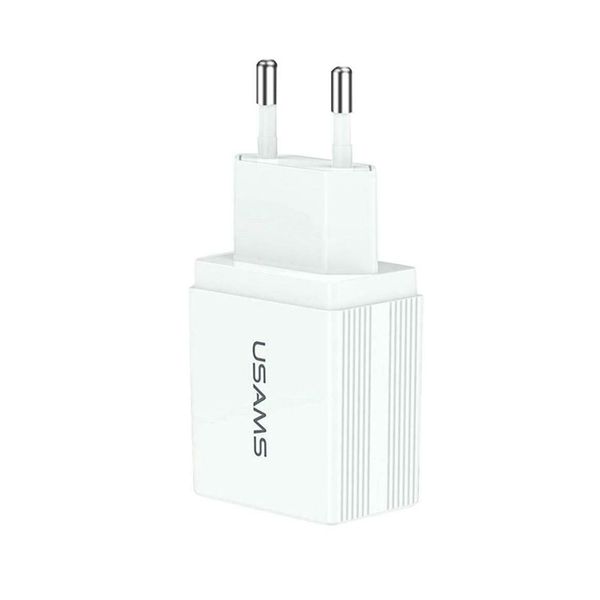 СЗУ USAMS US-CC090 T24 2.1A Dual USB Travel Charger （EU） 34482 фото