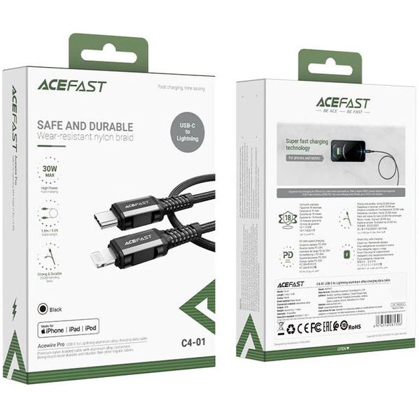 Дата кабель Acefast MFI C4-01 USB-C to Lightning aluminum alloy (1.8m) 65911 фото