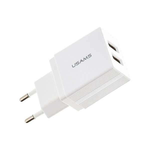 МЗП USAMS US-CC090 T24 2.1A Dual USB Travel Charger （EU） 34482 фото