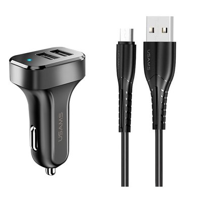 АЗУ Usams C13 2.1A Dual USB + U35 Micro USB cable (1m) 36190 фото