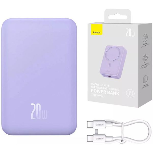 Портативний ЗП Power Bank Baseus Magnetic Mini OS 20W c БЗП 10000 mAh (PPCX110105) 66019 фото