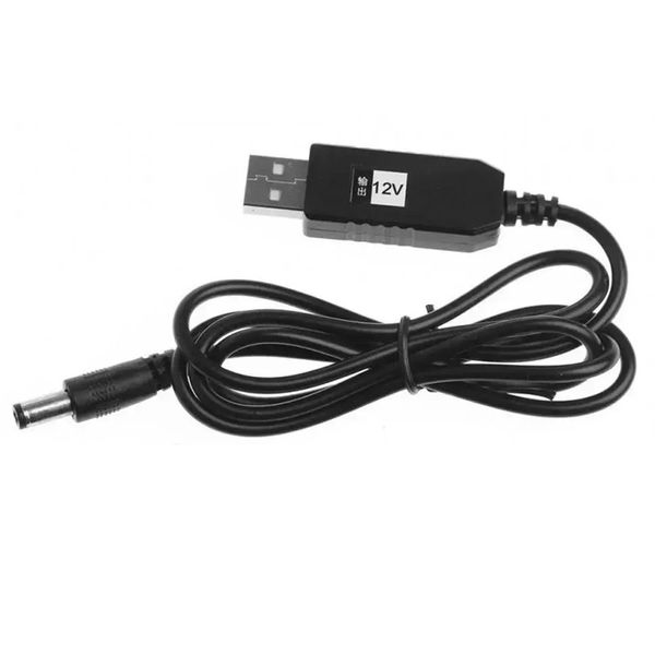 Кабель питания для роутера/модема USB-DC (2.1x5.5mm) с преобразователем до 12V in box (1m) 72276 фото