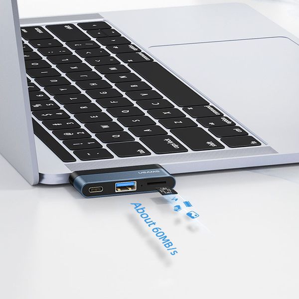 Переходник HUB Usams US-SJ491 Type-C Mini Hub (Type-C + USB + Micro SD) 49255 фото